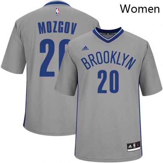 Womens Adidas Brooklyn Nets 20 Timofey Mozgov Swingman Gray Alternate NBA Jersey